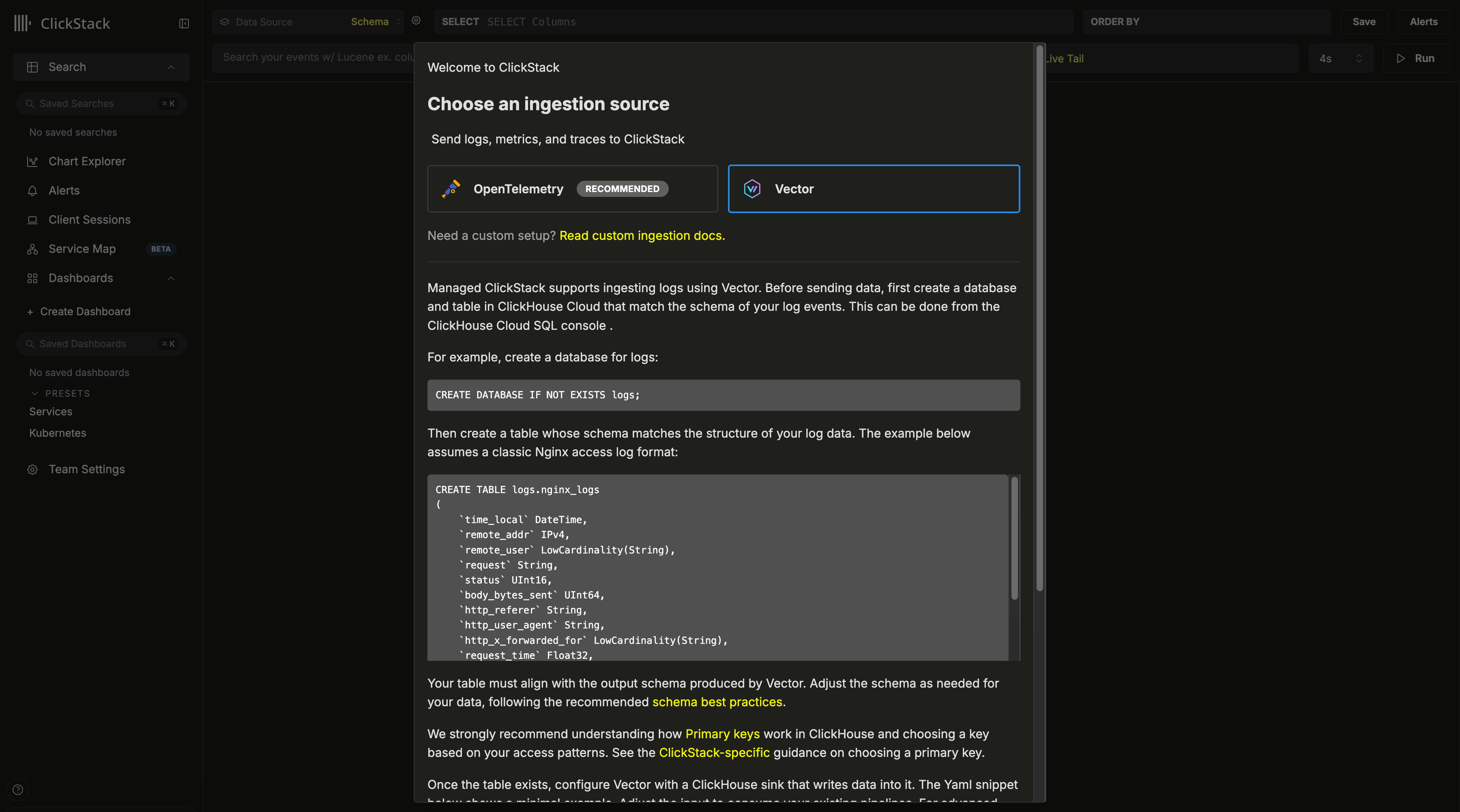 Конфигурация Vector